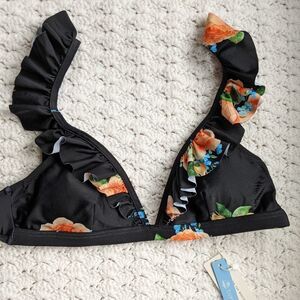 Cupshe Floral Ruffle Bikini Top